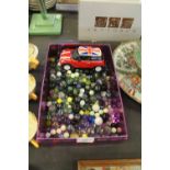 Box of old marbles etc