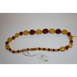 Simulated amber necklace