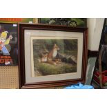 Large Signed Fox Print - Framed