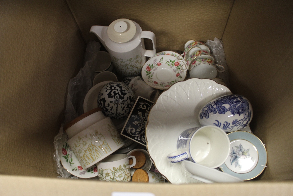 Box of Teawares, Paragon, Spode etc