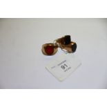 3 9ct gold stone set signet rings 19.5 grams