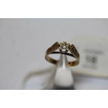 9ct Diamond Solitaire Ring with Textured Shoulders