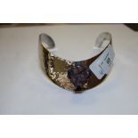 1970's Jacob Hull (Denmark) neck collar -plate and amethyst