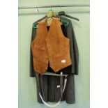 Hector Pouve 3/4 length coat, pair of Orvis brown corduroy trousers size 36 and brown leather