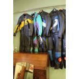 4 sets of motorcycle leathers