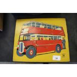 1950's Abbatt Toys printed wood jigsaw - London red bus