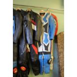 4 sets of motorcycle leathers