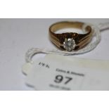 9ct gold diamond gypsy set ring 0.75 carats