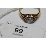 18ct gold white stone gypsy set solitaire ring, 1.3 carats approx.