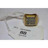 18ct gold diamond set signet ring 0.60 carats approx.