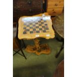 Burr wood chess table