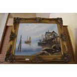 Oil on canvas, Fishing/Harbour scene