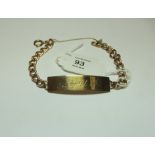 9ct gold identity bracelet 12.9 grams