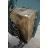 Tin trunk and farm tools, farriers tools etc