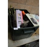 Box of metal wares, tools, etc.