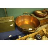 Large copper jam pan