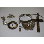 Jewellery including sterling brooch, annular brooch marked Iona