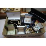 Box of vintage costume jewellery