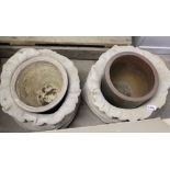 2 Large Composite Stone sack planters