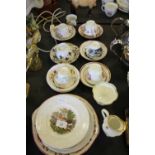 19th Century cups and saucers and children’s' hunting plates etc