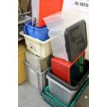 18 Plastic Storage Boxes & Crates - some with lids