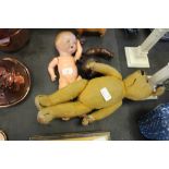 Armand Marseille doll, black baby doll A/F and vintage teddy bear A/F