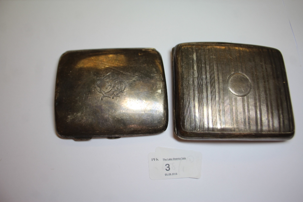 Silver cigar case and cigarette case 226 grams