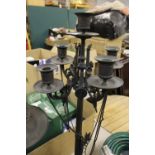 2 French column candelabra A/F