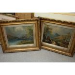 Pair of gilt framed amateur oils of local scenes