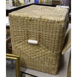 Large wicket basket and 3 small and king size throw