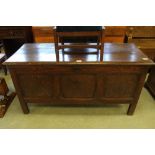 Late 17th/early 18th Century panelled oak coffer