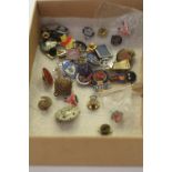 Quantity of enamelled car badge and other badges including Border Regt cap badge