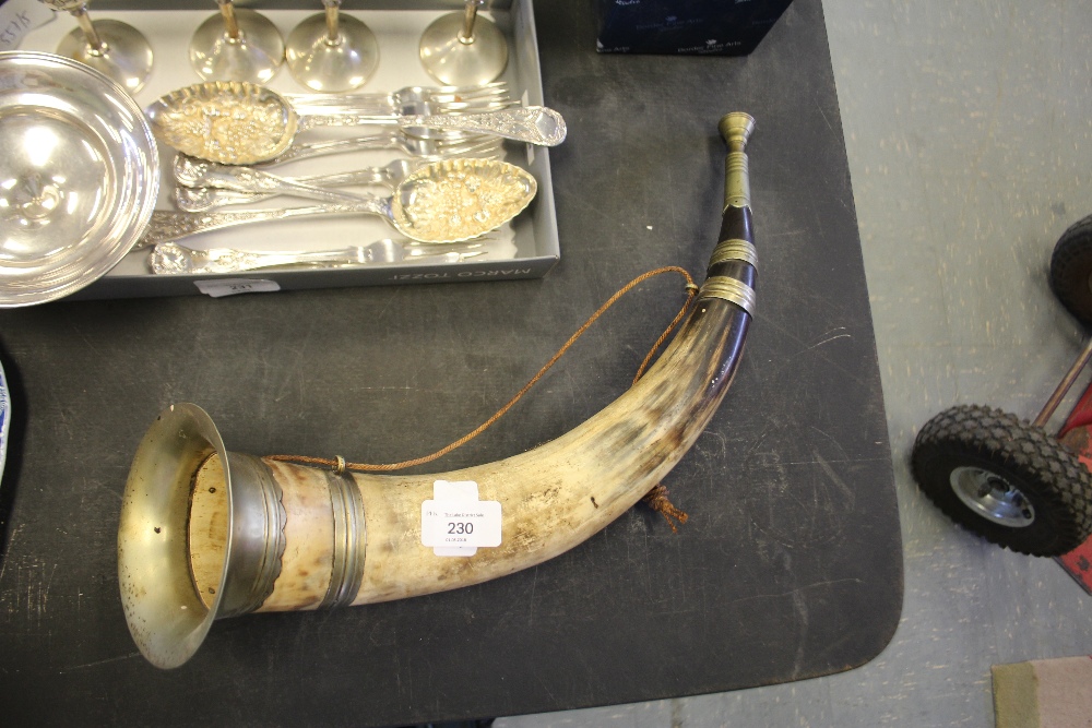 Late 19th Century plated hunting horn