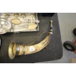 Late 19th Century plated hunting horn