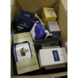 Box of boxed items, Caithness, Doulton etc