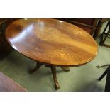 Victorian Walnut inlaid tilt top table