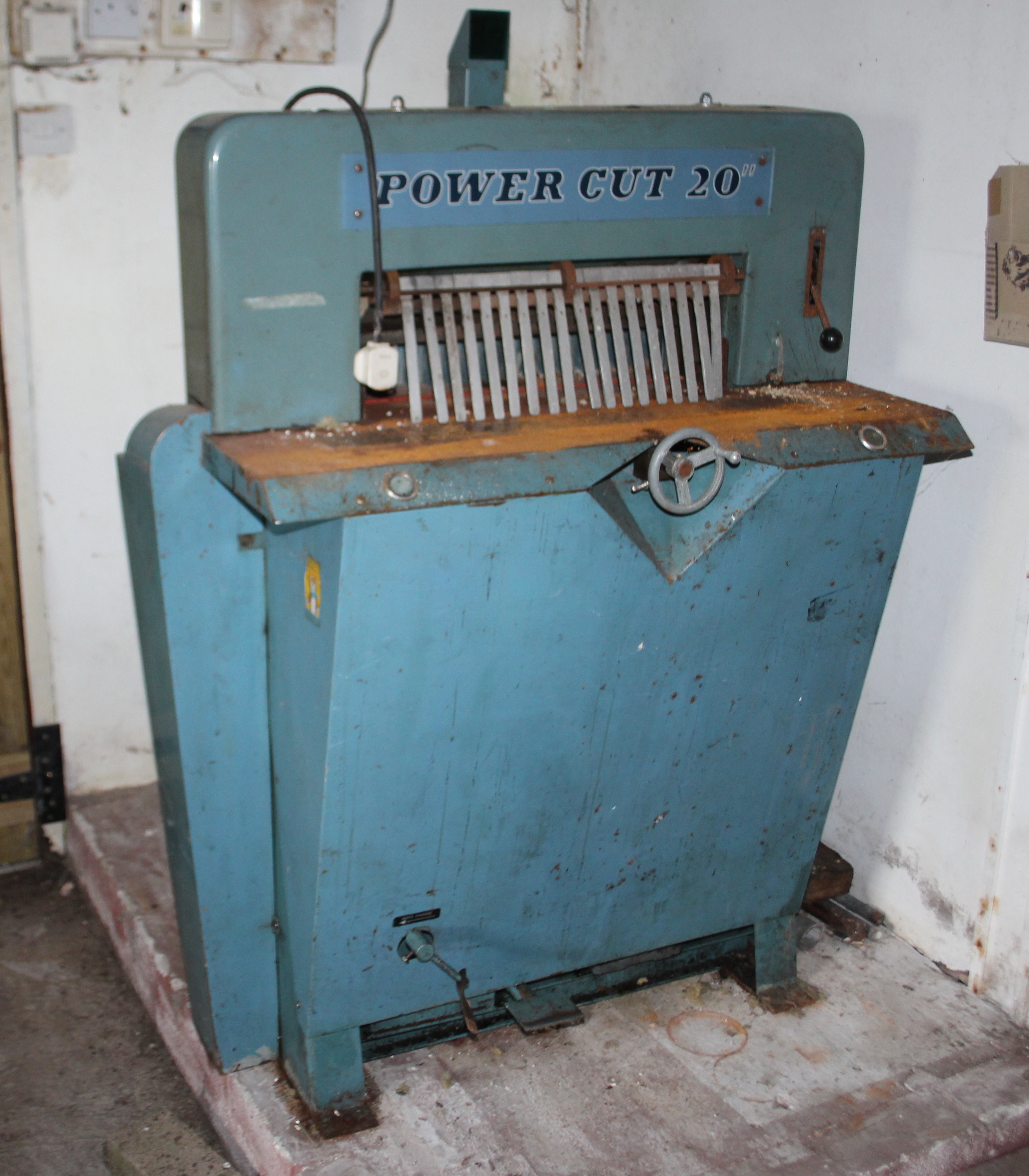 Brook Powercut 20 inch paper cutting machine formerly used by The Rapid Printing Service,