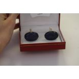 Lapis Cabochon cufflinks (18x25mm)