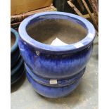 Pair of blue planters