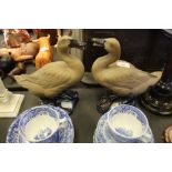 Pair of Chinese pottery duck figures