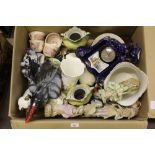 Box of miscellaneous, china and glass etc