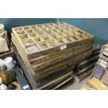 Quantity of wooden type trays and type, formerly used by The Rapid Printing Service, Penruddock,