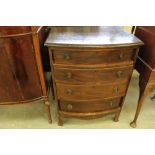 Bow fronted 4 drawer chest and bureau