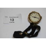 1920s ladies 9ct gold wristwatch A/F