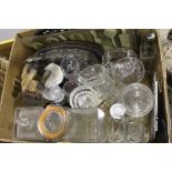 Box of glassware and box of kitchen wares