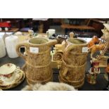 Pair of Hillstonia spouted jugs (no 9722)