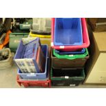 18 Plastic Storage Boxes & Crates - some with lids
