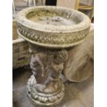 Stone Cherub birdbath