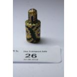 Miniature gilt metal enamelled scent bottle