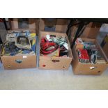 3 boxes of various auto spares, tools etc